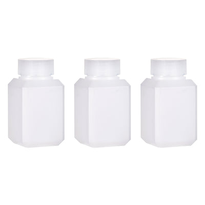 uxcell Uxcell Plastic Lab Chemical Reagent Bottle, 60ml/2 oz Wide Mouth Sample Sealing Liquid/Solid Storage Bottles, White 3pcs