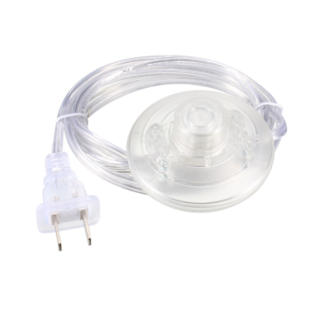 uxcell Uxcell Inline Latching Foot Pedal Push Button Switch, Round Lamp Foot Control ON/Off Footswitch with 1.8M Wire US Plug Clear