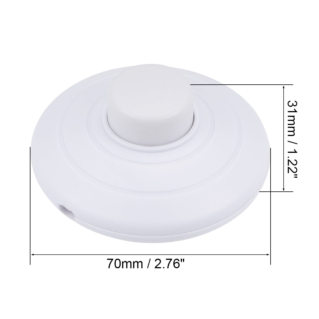 uxcell Uxcell Inline Foot Pedal Push Button Switch, Round Lamp Light Foot Control ON-OFF Footswitch White