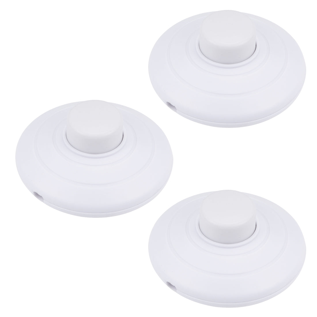 uxcell Uxcell Inline Foot Pedal Push Button Switch, Round Lamp Light Foot Control ON-OFF Footswitch White 3 Pcs