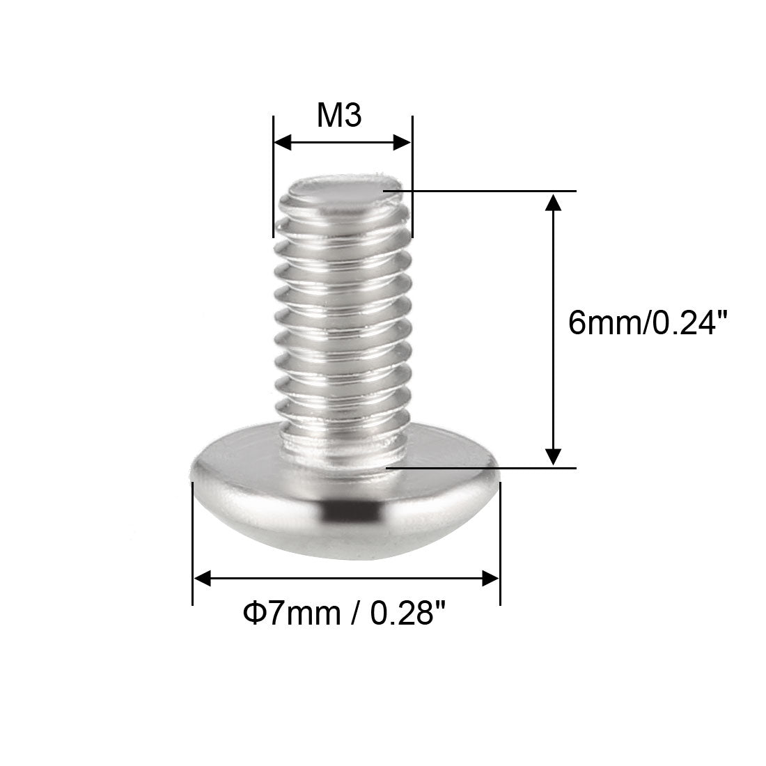 Uxcell Uxcell Machine Screws, M2.5x10mm Phillips  Head Screw, 304 Stainless Steel, Fasteners Bolts 50Pcs