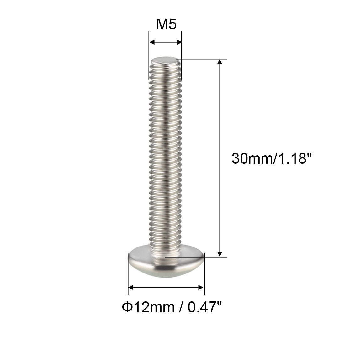 uxcell Uxcell Machine Screw Phillips Truss Head 304 Stainless Steel