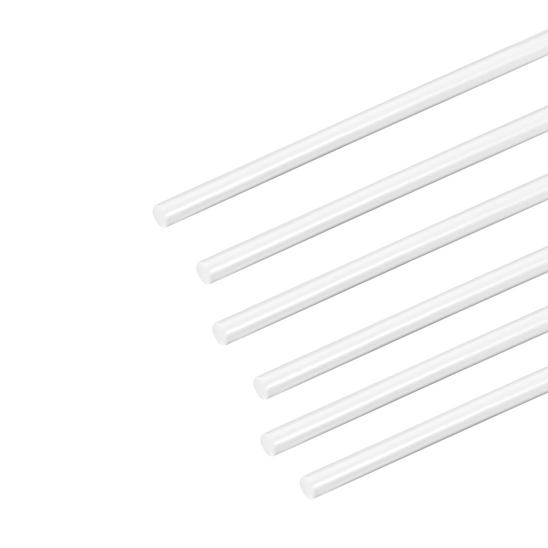 uxcell Uxcell 2mm× 20" ABS Plastic Round Bar Rod for Architectural Model Making DIY White 6pcs