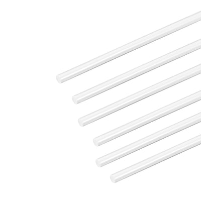 Harfington Uxcell 2mm× 20" ABS Plastic Round Bar Rod for Architectural Model Making DIY White 6pcs