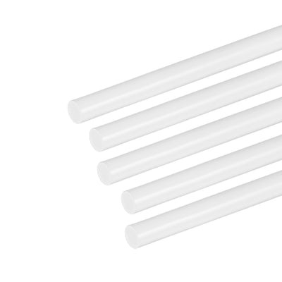 Harfington Uxcell 5mm × 20" ABS Plastic Round Bar Rod for Architectural Model Making DIY 5pcs
