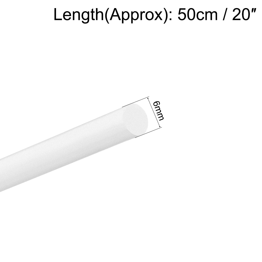 uxcell Uxcell 6mm × 20" ABS Plastic Round Bar Rod for Architectural Model Making DIY White