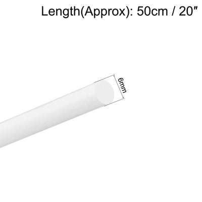 Harfington Uxcell 6mm × 20" ABS Plastic Round Bar Rod for Architectural Model Making DIY White
