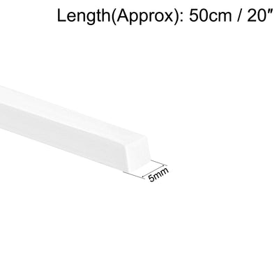 Harfington Uxcell 5mm × 5mm × 20" ABS Plastic Square Bar Rod for Architectural Model Making 4pcs