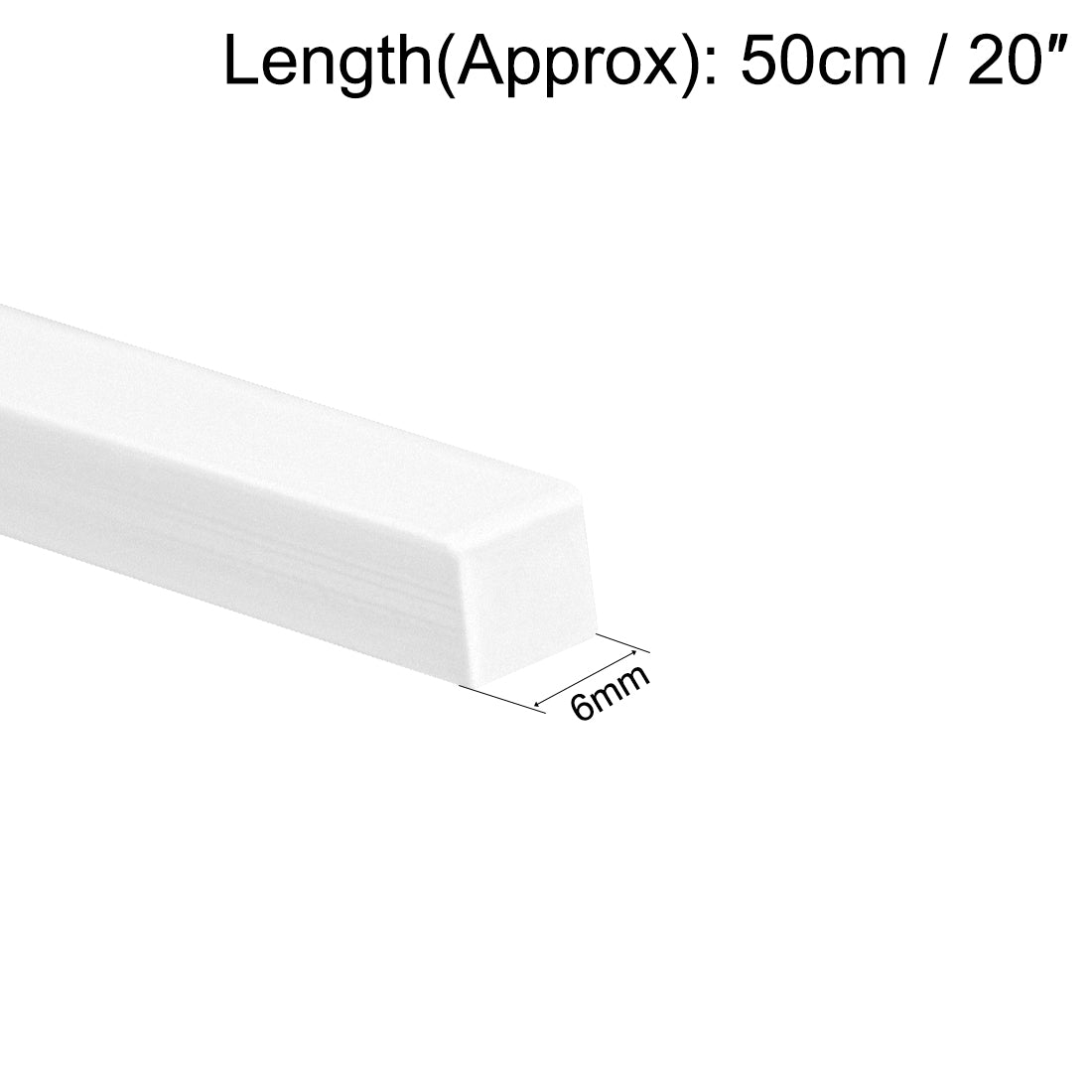 uxcell Uxcell 6mm × 6mm × 20" ABS Plastic Square Bar Rod for Architectural Model Making DIY