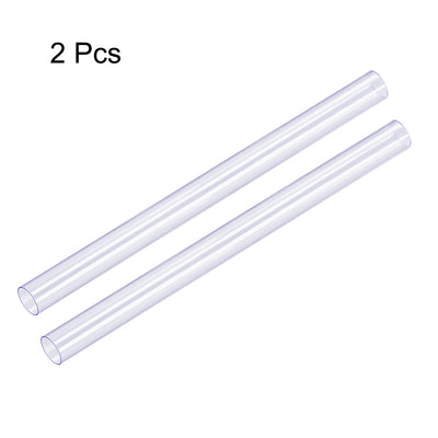 Harfington Uxcell PVC Rigid Round Tubing,Clear with light blue ,20mm ID x 25mm OD,0.5M/1.64Ft Length,2pcs