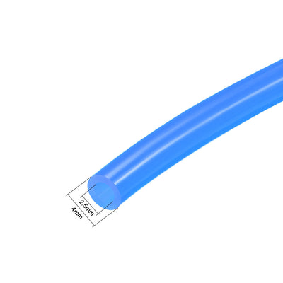 Harfington Uxcell Pneumatic Hose Tubing,4mm OD 2.5mm ID,Polyurethane PU Air Hose Pipe Tube,4 Meter 13.12ft,Blue