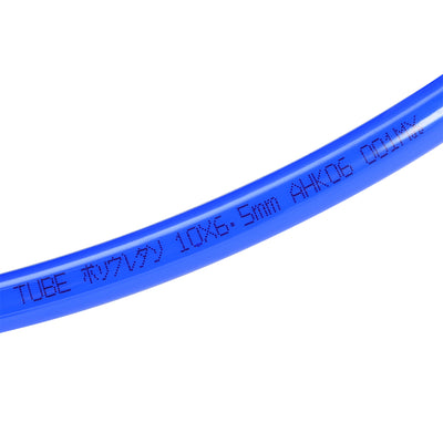 Harfington Uxcell Pneumatic Hose Tubing,10mm OD 6.5mm ID,Polyurethane PU Air Hose Pipe Tube,4 Meter 13.12ft,Blue