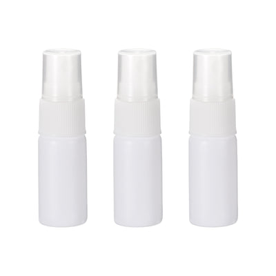 Harfington Uxcell Fine Mist Spray Bottle, 0.34oz/ 10ml Plastic Spray White Bottles w Atomizer Pump and Refillable 3pcs