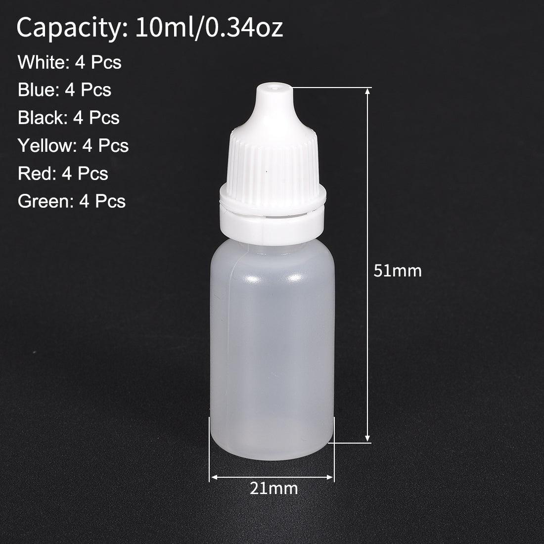 uxcell Uxcell 10ml/0.34 oz Empty Squeezable Dropper Bottle 24pcs