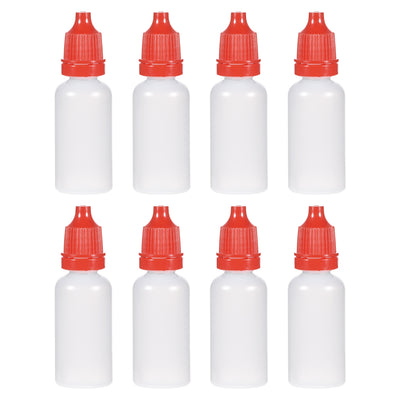 Harfington Uxcell 15ml/0.5 oz Empty Squeezable Dropper Bottle Red 8pcs