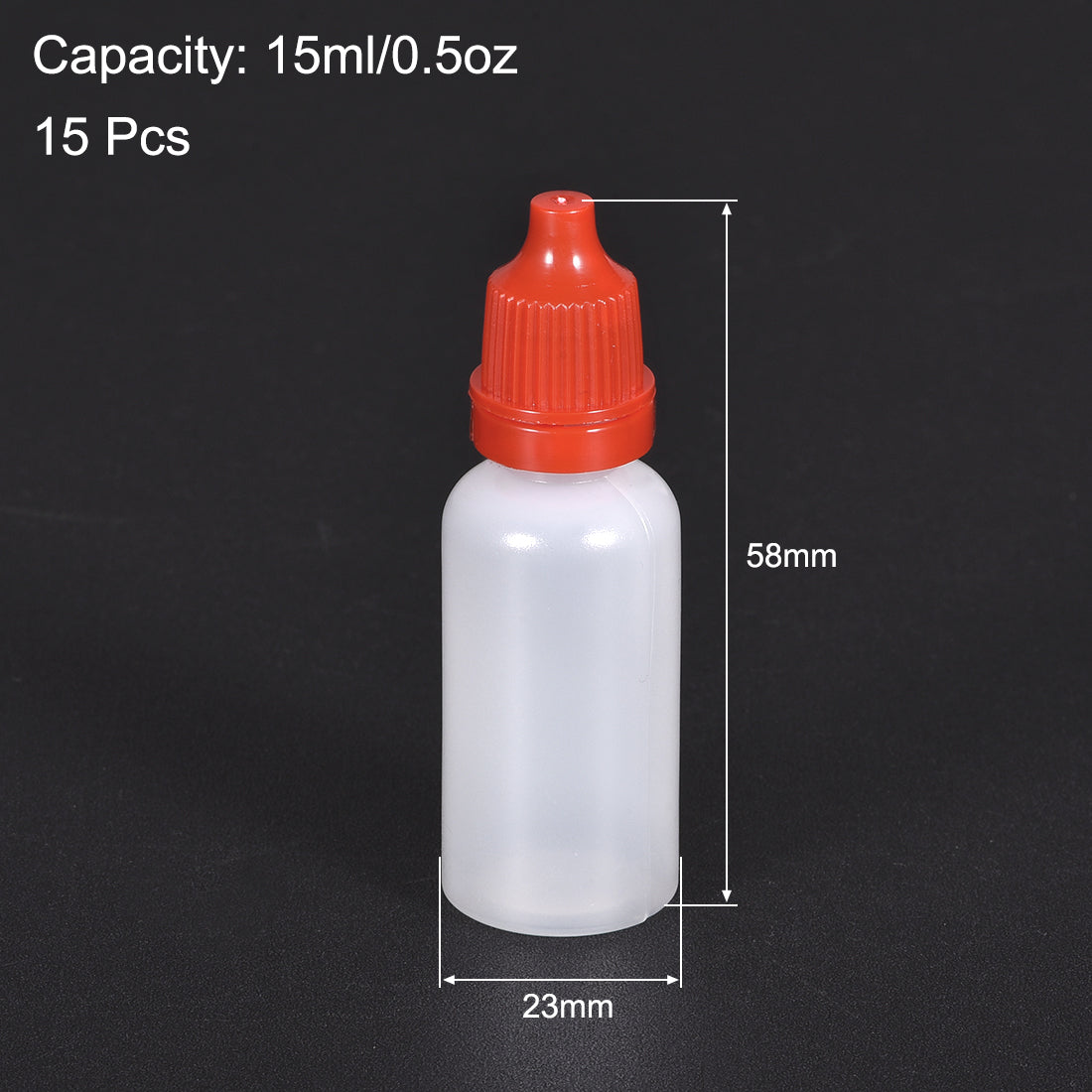 uxcell Uxcell 15ml/0.5 oz Empty Squeezable Dropper Bottle Red 15pcs
