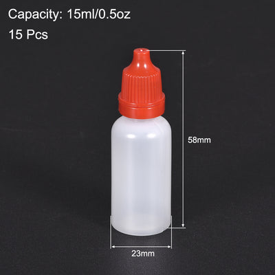Harfington Uxcell 15ml/0.5 oz Empty Squeezable Dropper Bottle Red 15pcs