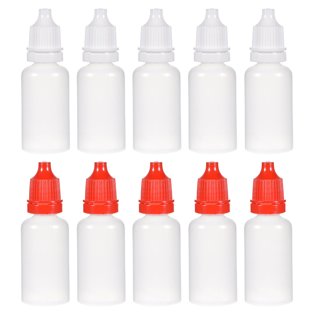 uxcell Uxcell 20ml/0.68 oz Empty Squeezable Dropper Bottle White/Red 20pcs