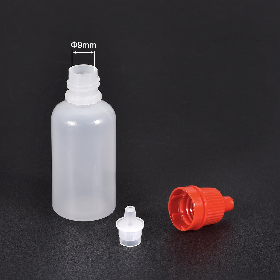uxcell Uxcell 20ml/0.68 oz Empty Squeezable Dropper Bottle White/Red 30pcs