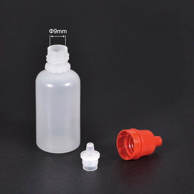 Harfington Uxcell 20ml/0.68 oz Empty Squeezable Dropper Bottle White/Red 30pcs