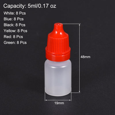 Harfington Uxcell 5ml/0.17 oz Empty Squeezable Dropper Bottle 48pcs