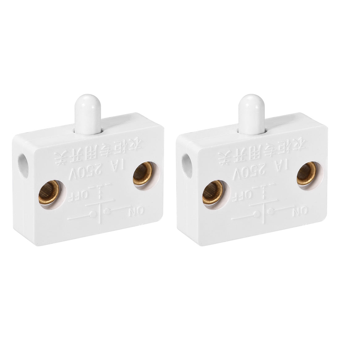 uxcell Uxcell Wardrobe Door Light Switch Momentary Cabinet Closet Switch Normally Closed 110-250V 1A White 2 Pcs