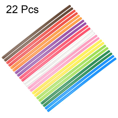 Harfington Uxcell Colorful Hot Melt Glue Gun Sticks, 250mm Long x 7mm Diameter,for Most Glue Guns, Perfect for DIY Craft Projects and Sealing,22pcs