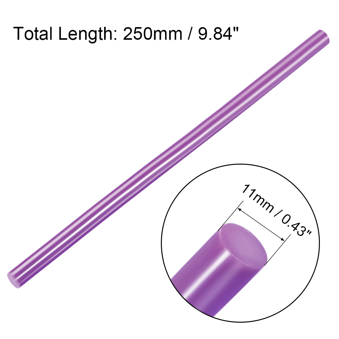 Uxcell Uxcell Hot Melt Glue Gun Sticks, 250mm Long x 11mm Diameter,Compatible with Most Glue Guns, Perfect for DIY Craft Projects and Sealing,Purple,20pcs