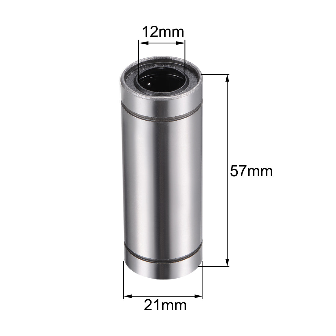 uxcell Uxcell 12mm Linear Ball Bearings LM12UU Extra Long LM12LUU, 12mm Bore, 21mm OD, 57mm Length