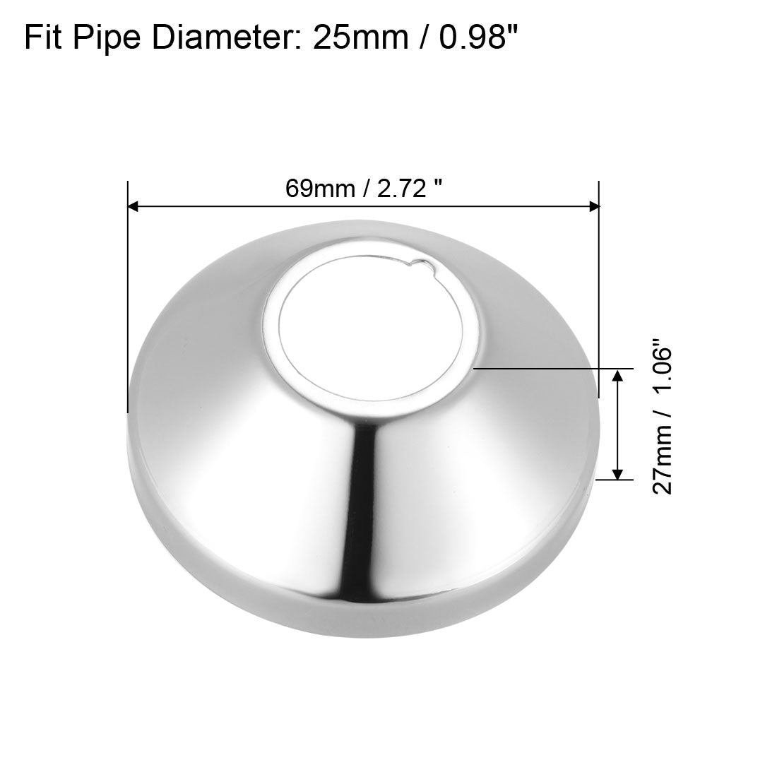 uxcell Uxcell Round Escutcheon Plate 69x27mm Stainless Steel Polishing for 25mm Diameter Pipe