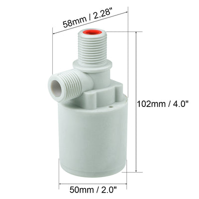 Harfington Uxcell Float Ball Valve G1/2 Thread Plastic Vertical Automatic Fill Water Liquid Level Control Sensor with Filter