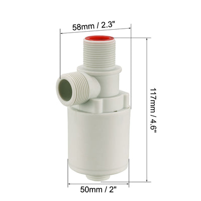 Harfington Uxcell Float Ball Valve G3/4 Thread Plastic Vertical Exterior Water Liquid Level Control Sensor Automatic with Filter