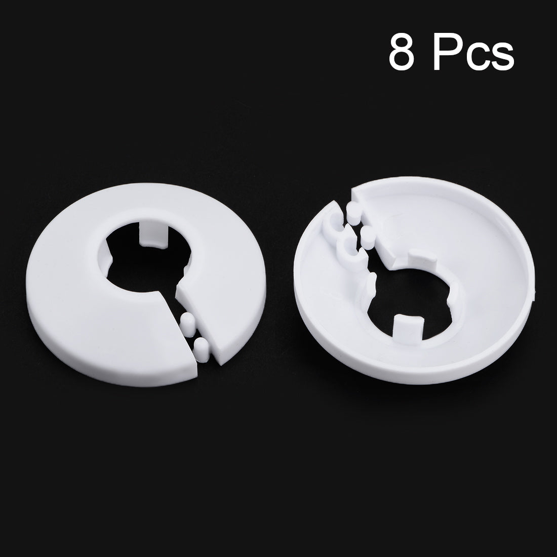 uxcell Uxcell 16mm Pipe Cover Decoration PP Plastic Water Pipe Escutcheon White 8pcs