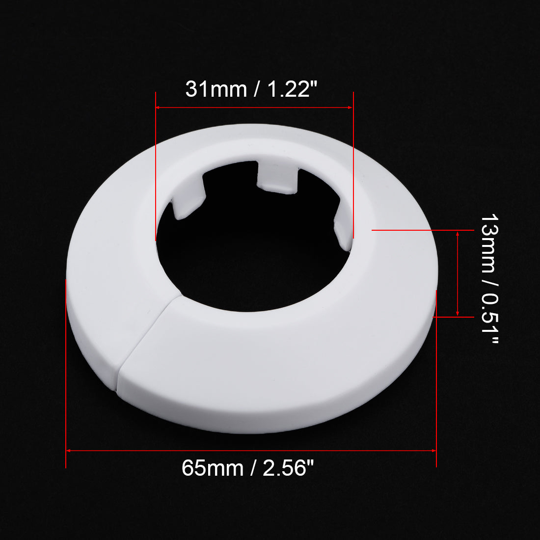 uxcell Uxcell 31mm Pipe Cover Decoration PP Plastic Water Pipe Escutcheon White 6pcs