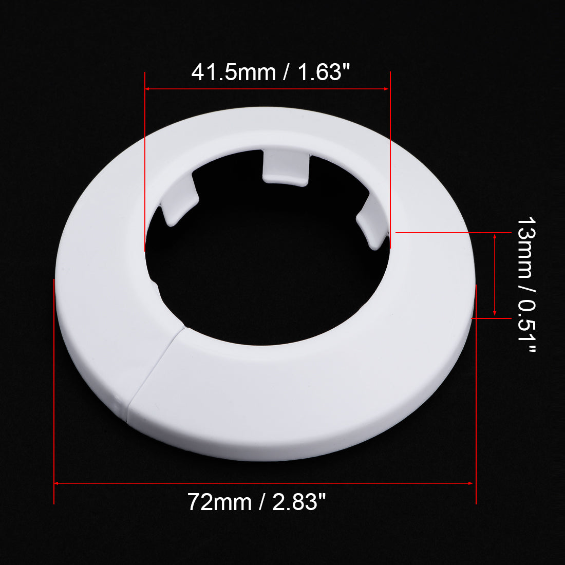 uxcell Uxcell 40-41mm Pipe Cover Decoration PP Plastic Water Pipe Escutcheon White 8pcs