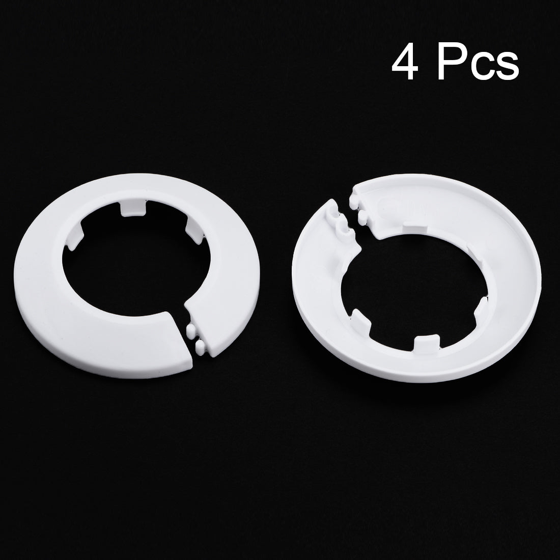 uxcell Uxcell 43-44mm Pipe Cover Decoration PP Plastic Water Pipe Escutcheon White 4pcs