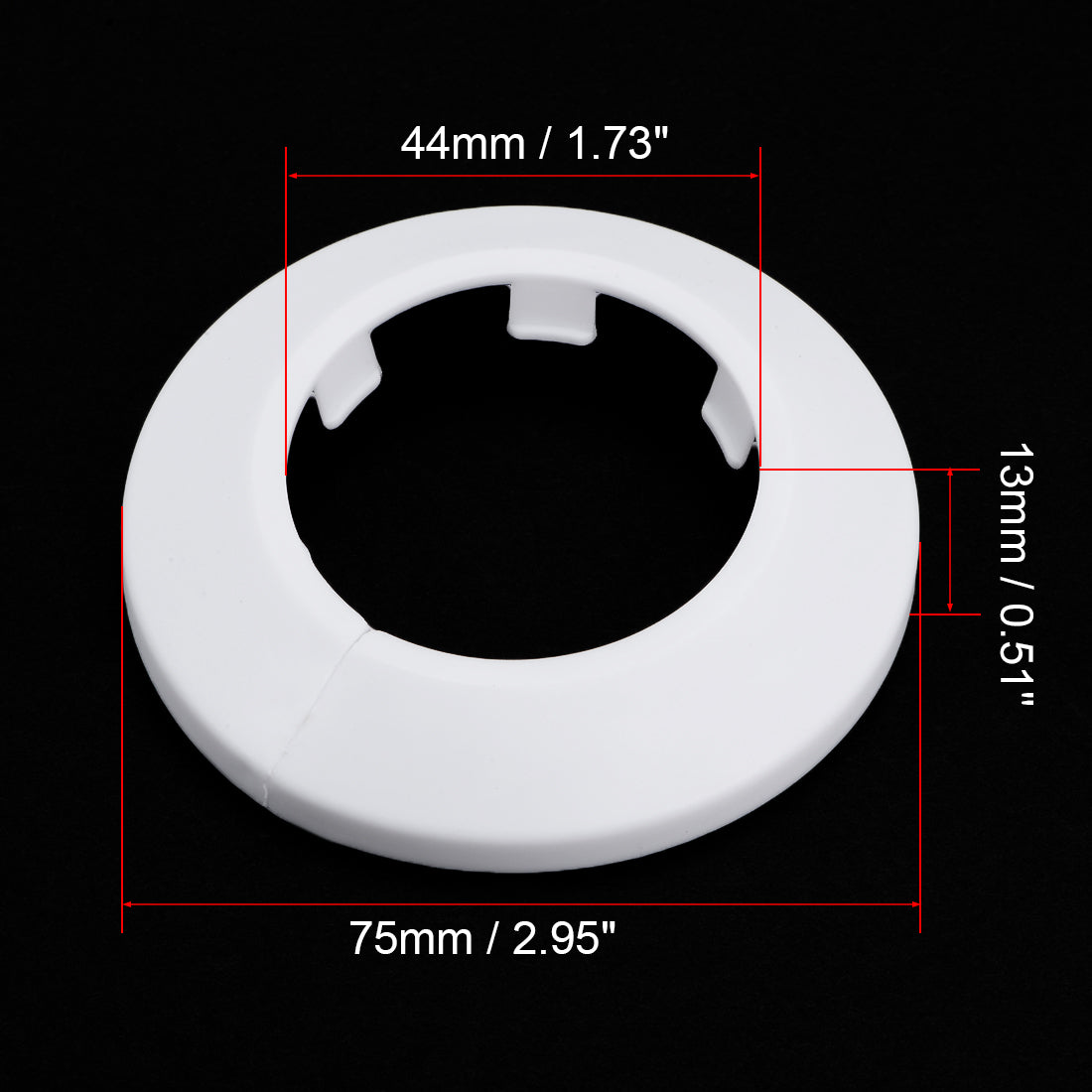 uxcell Uxcell 43-44mm Pipe Cover Decoration PP Plastic Water Pipe Escutcheon White 6pcs