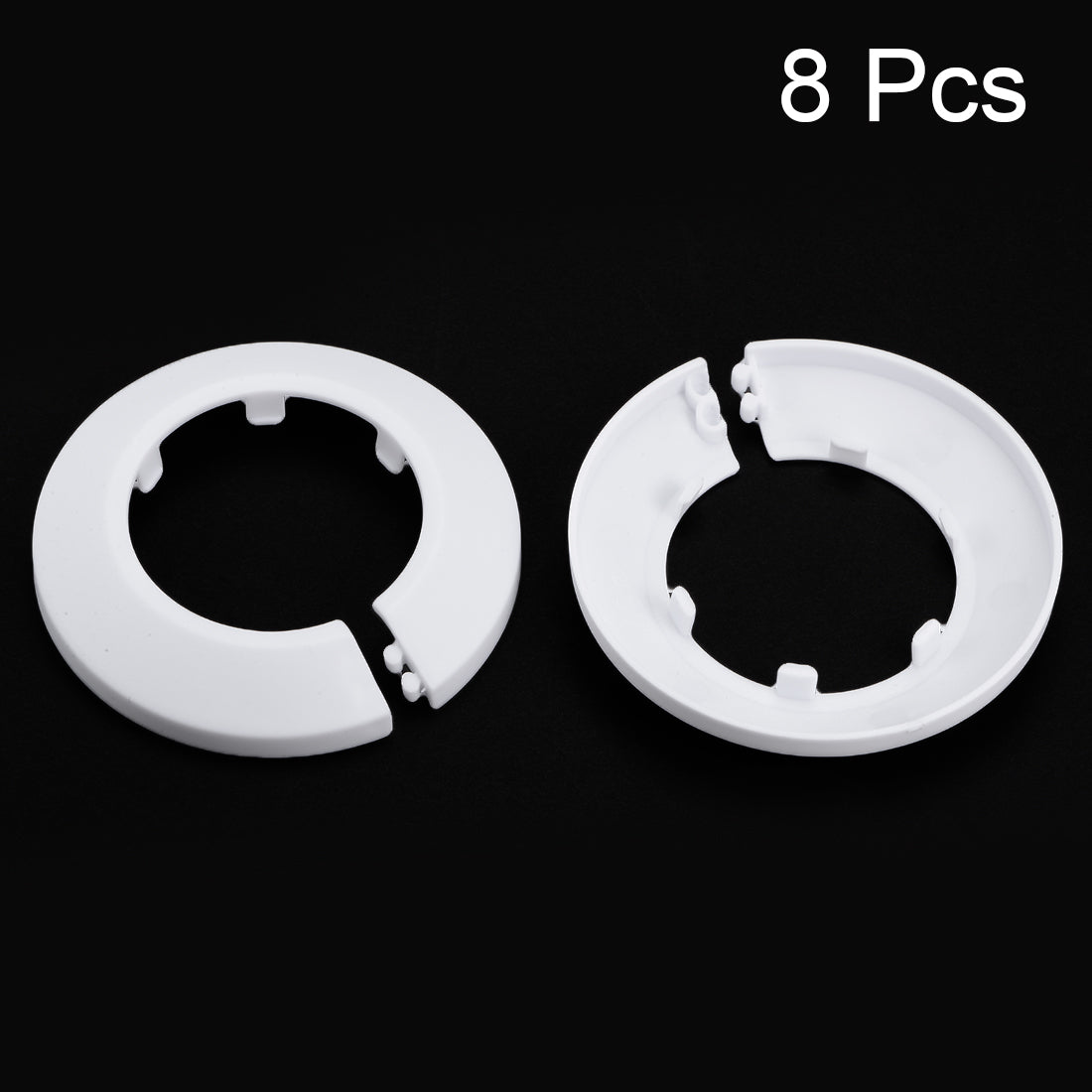 uxcell Uxcell 50mm Pipe Cover Decoration PP Plastic Water Pipe Escutcheon White 8pcs