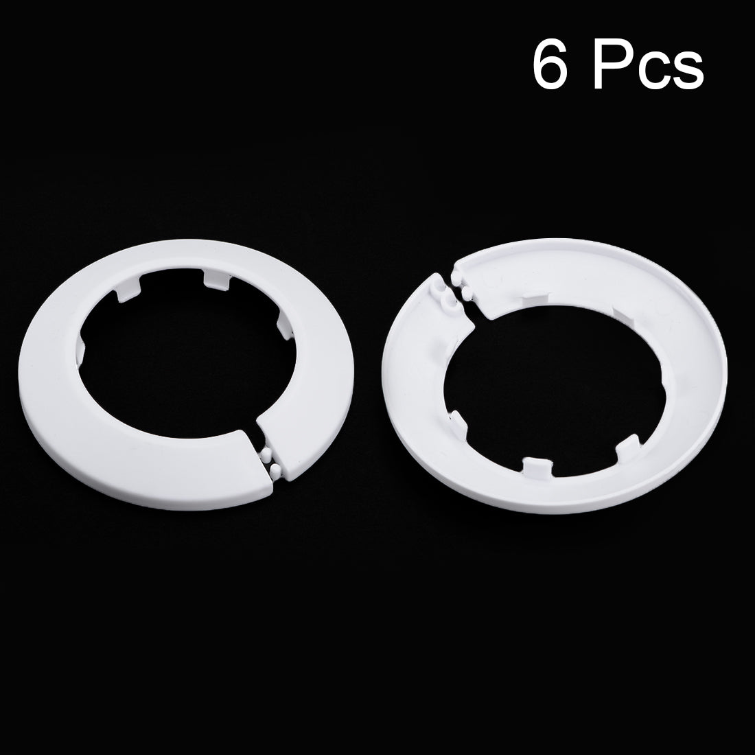 uxcell Uxcell 62mm Pipe Cover Decoration PP Plastic Water Pipe Escutcheon White 6pcs