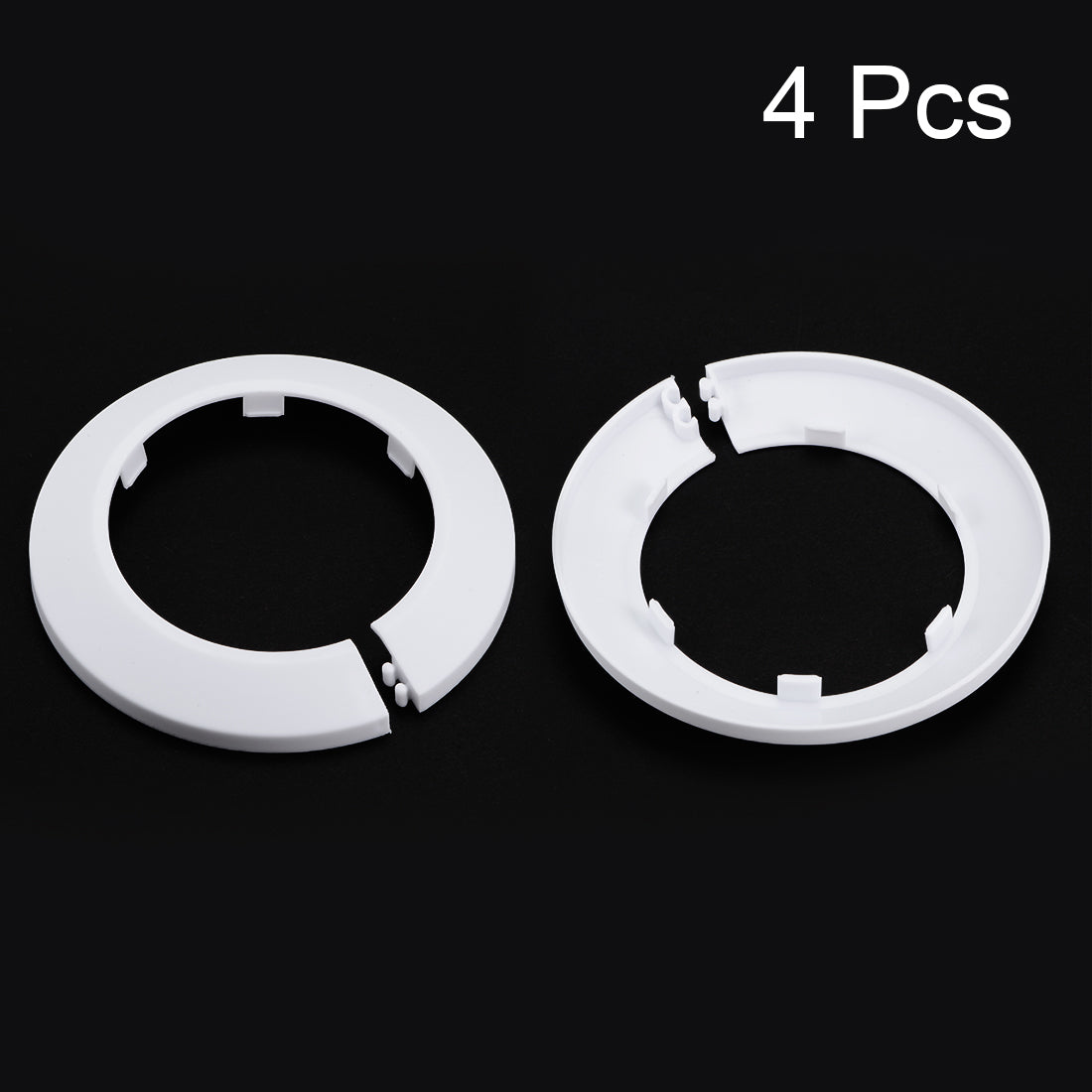 uxcell Uxcell 75mm Pipe Cover Decoration PP Plastic Water Pipe Escutcheon White 4pcs