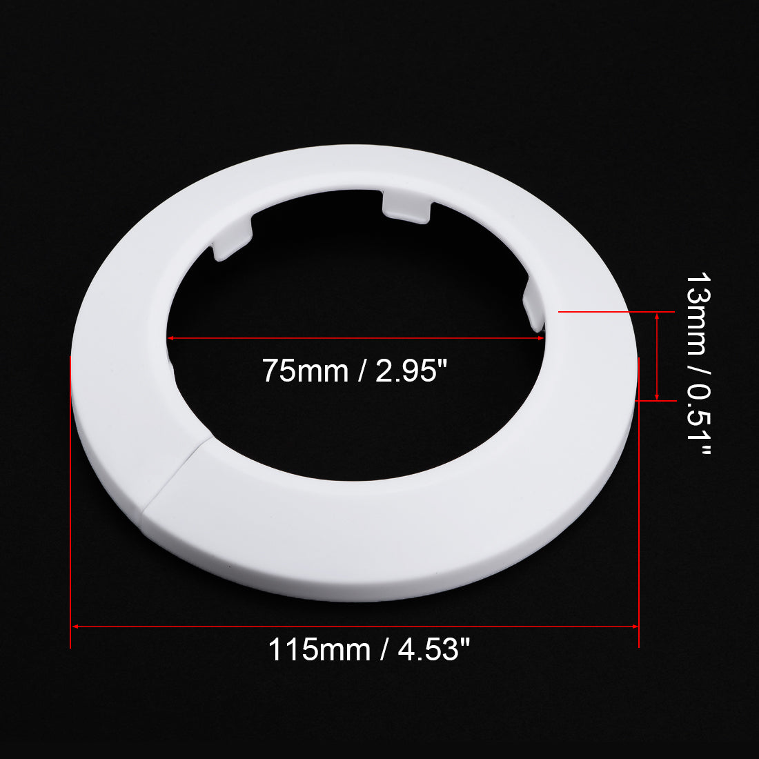 uxcell Uxcell 75mm Pipe Cover Decoration PP Plastic Water Pipe Escutcheon White 4pcs