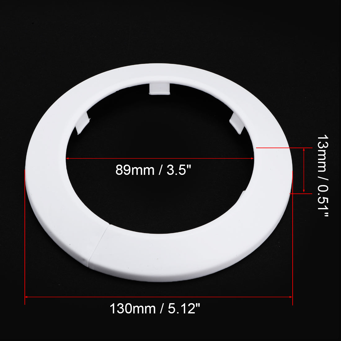 uxcell Uxcell 89mm Pipe Cover Decoration PP Plastic Water Pipe Escutcheon White 2pcs