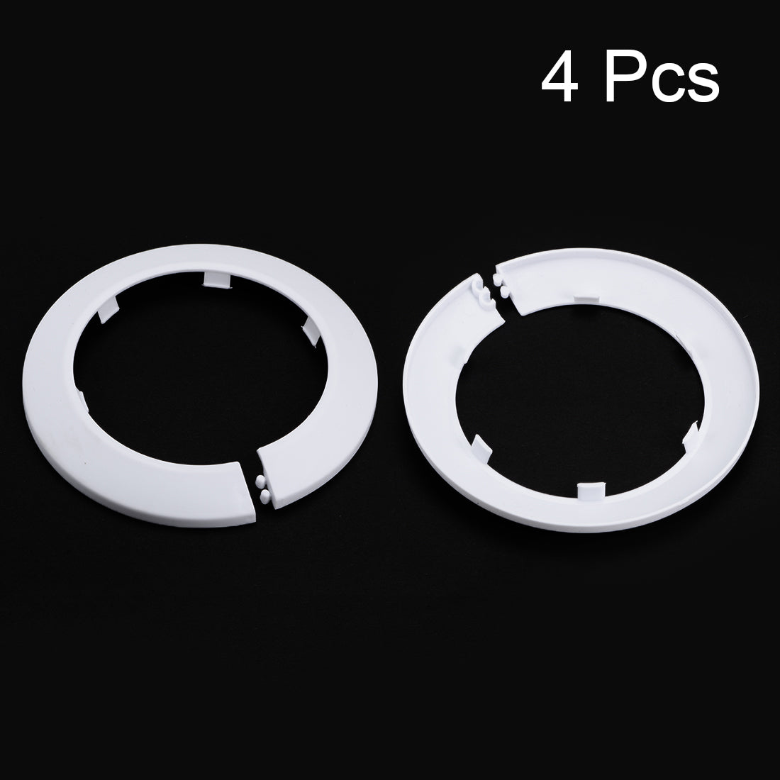 uxcell Uxcell 89mm Pipe Cover Decoration PP Plastic Water Pipe Escutcheon White 4pcs