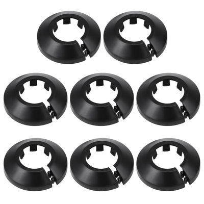 uxcell Uxcell 25mm Pipe Cover Decoration PP Plastic Water Pipe Escutcheon Black 8pcs