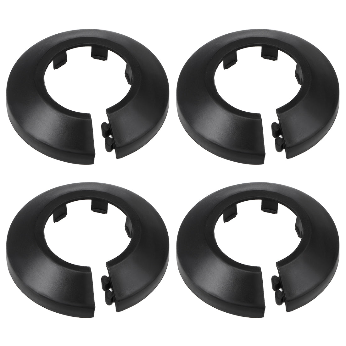 uxcell Uxcell 32mm Pipe Cover Decoration PP Plastic Water Pipe Escutcheon Black 4pcs