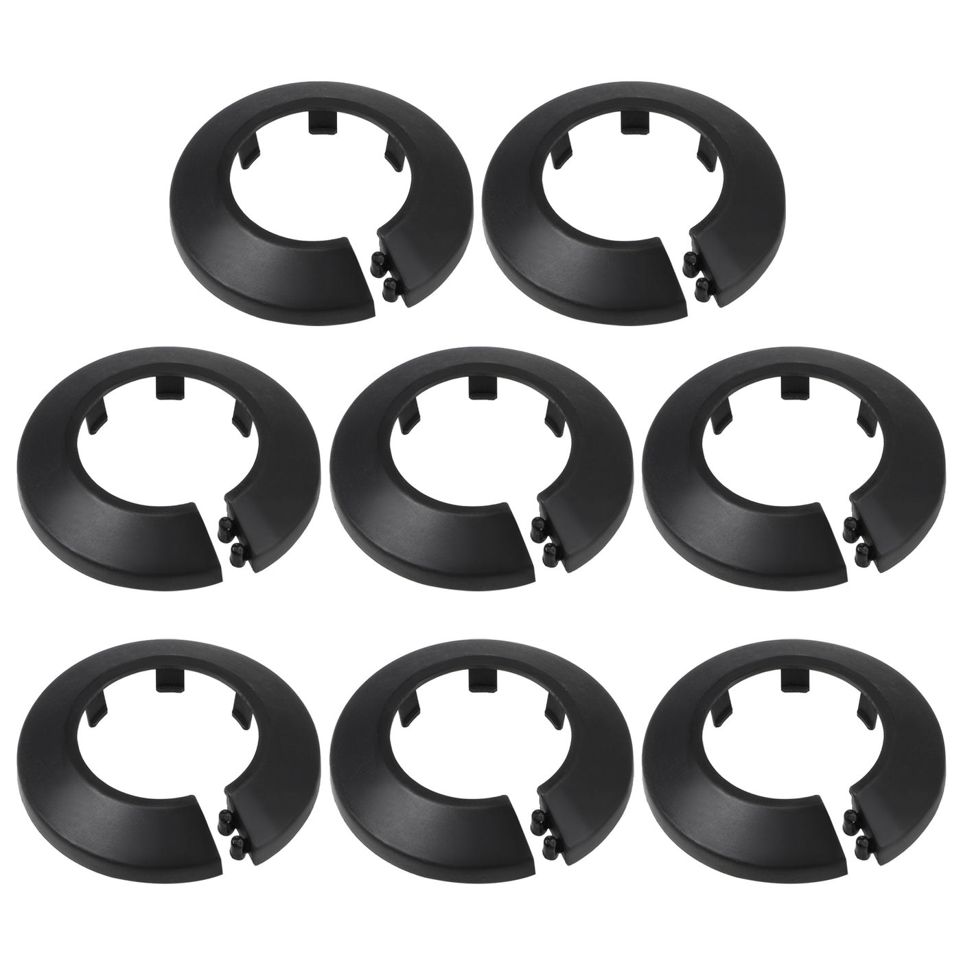 uxcell Uxcell 34-35mm Pipe Cover Decoration PP Plastic Water Pipe Escutcheon Black 8pcs