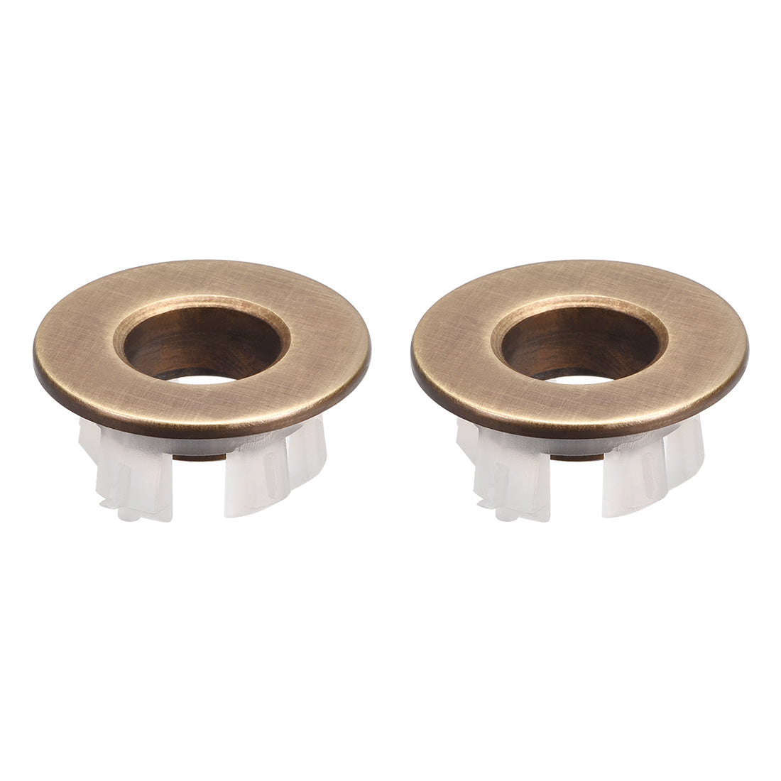 uxcell Uxcell Sink Basin Trim Overflow Cover Copper Insert in Hole Round Caps 2Pcs