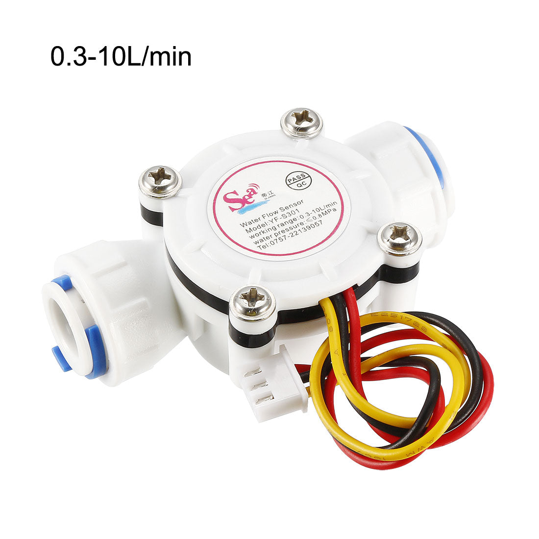 uxcell Uxcell 3/8in Quick Connect Hall Effect Liquid Water Flow Sensor Switch Flowmeter Meter DC5V 0.3-10L/min YF-S301