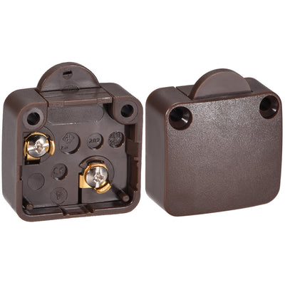 Harfington Uxcell Wardrobe Door Light Switch Momentary Cabinet Closet Switch Normally Closed 110-250V 2A Brown 2 Pcs