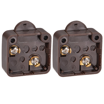 Harfington Uxcell Wardrobe Door Light Switch Momentary Cabinet Closet Switch Normally Closed 110-250V 2A Brown 2 Pcs